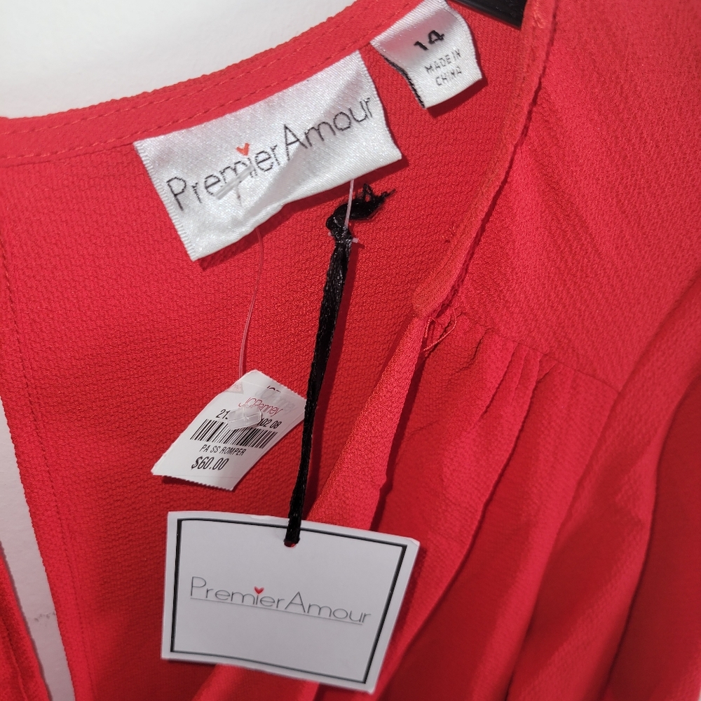 red romper with sleeves - Picture 4 of 12